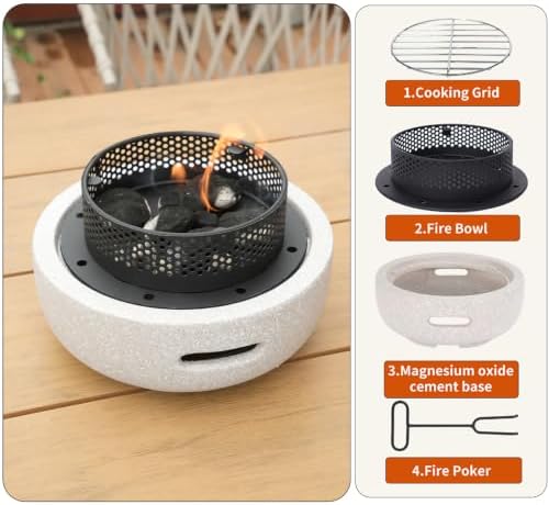 Table Top Firepit Mini Small Safer Burning Wood Pellet Fire Pit (Round) - Image 5
