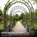 Anleolife 4x6FT Heavy Duty Double-Arch Garden Trellis for Climbing Plants - Image 2