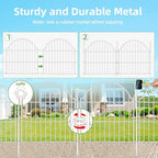 10 Panels No Dig Decorative Garden Fence for Yard, 24in(H) x 20ft(L), White - Image 6