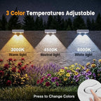 Bridika Solar Deck Lights Outdoor 12 Pack, Bright Solar Fence Lights with Lens, 3 Color Modes IP65 Waterproof Large Size Step Lights for Outside, Fence, Stair, Backyard, Patio, Wall White - Image 2