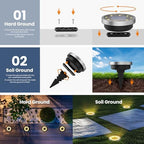 SOLPEX 16 Pack Solar Ground Lights Outdoor, Backyard Decor Warm White - Image 4