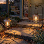 Solar Lantern with Shepherd's Hook,Garden Hanging Vintage Bulb Lantern Lamp - Image 4