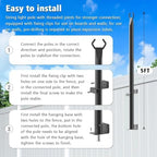 Beizelte 6 Pack 5Ft String Light Poles,Outside String Lights,Outdoor Light Poles,Metal Poles Stand for Patio,Backyard,Deck - Image 7