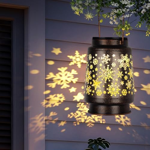 4 PCS Outdoor Lanterns Solar Powered Waterproof Decorative Hanging, Solar Power Lanterns for Outside, Christmas Gifts for Women, Flower& Bird Decor for Garden Lawn Backyard Front Porch - Image 6