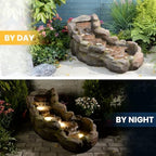 Bumilgar 42 in Natural-Style Tier Garden Rock Water Fountain Outdoor, Floor-Standing Fountains that Feature Gentle Waterfall and LED Lights for Patio, Backyard, Deck, Porch, Home Décor - Image 6