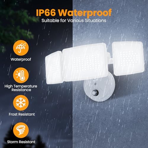 Onforu Dusk to Dawn Flood Lights Outdoor,130W Outdoor Lighting,6500K 13000LM White Super Bright Lights,IP65 Waterproof Hardwired LED Security Lights for Garage,Yard,Outside - Image 5