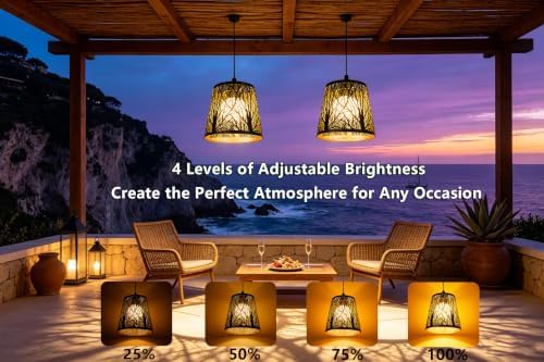 Solar Hanging Chandelier, Outdoor Light with Remote Control - Image 2