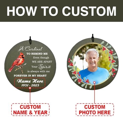 Personalized Cardinal Wind Chimes Photo Custom Sympathy Gifts - Image 2