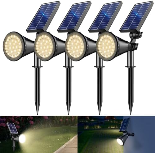 Solar Lights Outdoor Waterproof Spot Lights, Warm White 4 Pack by Unknown
