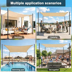4 Pack 12 Ft Shade Sail Poles, Heavy Duty Metal Outdoor Support Post Kit, Rust-Resistant Shade Sail Support Poles, Adjustable Metal Sun Shade Poles for Patios, Courtyards, Backyards and Gardens - Image 2