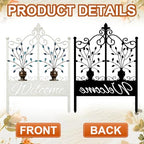 8 Pack Vintage White Metal Garden Fence, Animal Barrier Outdoor Lawn Decor - Image 6