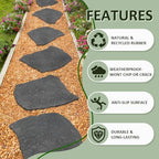 Sekcen 3 Pack Rubber Stepping Stones Outdoor Garden Rubber Pavers Pathway Walkway Paving Stones - Image 3