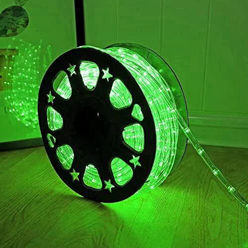 DINGFU 50ft 360 LED Rope Lights, Waterproof Green Rope Lights for Outside by DINGFU