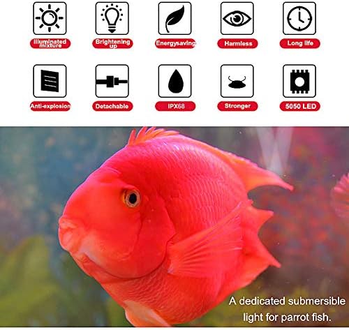 MQ 23 in Submersible LED Aquarium Light, 9W Color Changing Fish Tank Light with Remote Control, IP68 Crystal Glass 30 LEDs Lights Bar, for Fish Tank 30-37 inch - Image 3