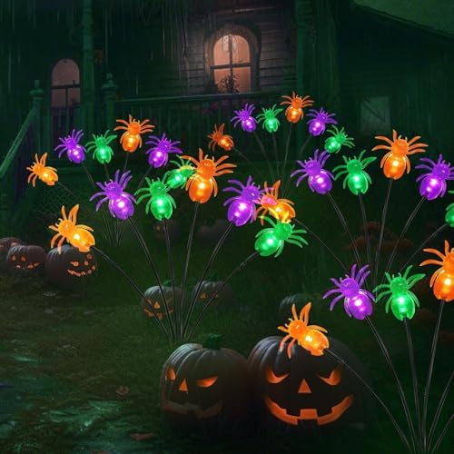 OZS 6Pack 36LED Spider Solar Halloween Decorations Outdoor - Image 4
