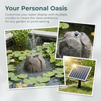 Solar Rock Fountain for Bird Bath, Realistic Granite Rock Solar Bird Bath Fountain, Outdoor Water Pump with Nozzles Stone Resin Bubbler for Garden Pond Patio Yard Decor (White) - Image 4
