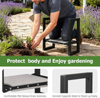 LLARGUEST Garden Kneeler and Seat,Heavy Duty Foldable Kneeling Chair with Handle,Comfortable Wide 12" Garden Kneeling Pad, Gardening Gifts for Seniors Outdoor Planting, Camping, Fishing - Image 6