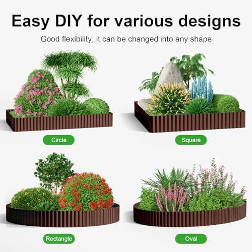 Land Guard Corrugated Garden Edging Border, 12" x 50' Landscape Paver Edging, Tall Landscape Edging, Fence for Garden, Flower Bed, Lawn and Landscape Edging (Brown) - Image 5