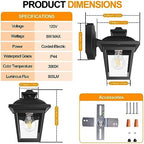 FUDESY Dusk to Dawn Outdoor Wall Light Fixture,Exterior Porch Lantern,Black - Image 2