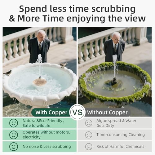 Bird Bath Copper Disk, Pure Copper Bird Bath Purification Disc, Save Cleaning Time, Chemical Free,Safe Natural Solution for Birdbaths Bowls&Waterfall Fountain, Year-Round Use (4 pcs) - Image 7