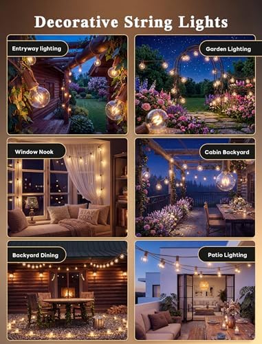 50Ft Outdoor Patio String Lights with 53 Clear Globe G40 Bulbs,UL Certified - Image 6