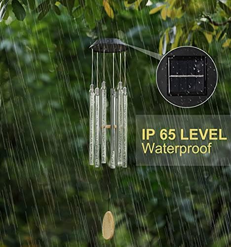 Solar Wind Chimes for Outside, DesGully 6 LED Tubes Color Changing Outdoor Clearance Unique Garden Decor Colorful Patio, Gifts for Her/Him (37" Long) - Image 4