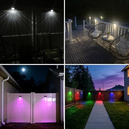 Tadyreal Solar Fence Lights Outdoor Waterproof Ip65, 10 Lighting Modes Fence Lights Solar Powered with 15 Bright Led Lens, Backyard Light Outdoor for Deck Railing Step Pool Patio Wall - 16 Pack - Image 6