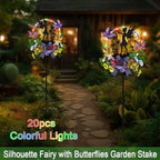 Solar Lights Fairy Garden Decor,Fairy & Butterfly Yard Decorations Outdoor - Image 3