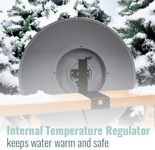 Wild Bird Lover's Heated Bird Bath w/Deck Rail Brackets, 20" - Image 4