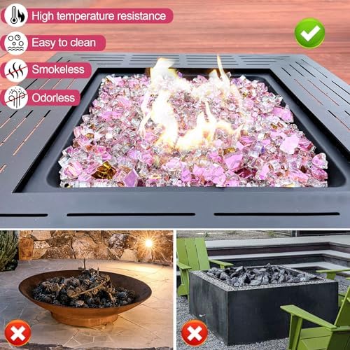 GasSaf 1/2 Inch Rose Gold Fire Glass Reflective Tempered Fireglass, 10 lb - Image 4