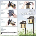 GIGALUMI Japanese Decor Solar Lights for Outside, Pathway Lights 4 Pack - Lawn/Patio/Yard/Walkway/Driveway Decoration - Image 6