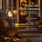 CRILEAL Solar Halloween Ghost & Pumpkin Moon Garden Stake Light - Image 2