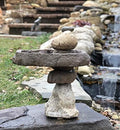 Organic Stacked Rock Balancing Bird Bath Sculpture by Athena+Garden+Inc.