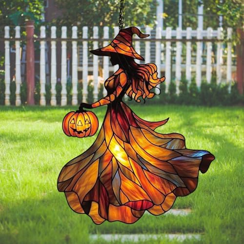 Jack-o'-Lantern Witch Acrylic Suncatcher by AVAGAN