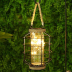 JHY DESIGN Metal Cage LED Lantern Battery Powered,9.4" Tall Cordless Accent Light with 20pcs Fairy Lights Great for Weddings Parties Patio Events Indoors Outdoors. - Image 3
