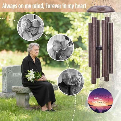 Personalized Memorial Wind Chimes Gift for Heaven Mom Dad - Image 3