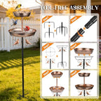 2-Tier Metal Bird Bath and Feeder for Outdoor Birdbath for Outside - Image 7