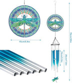 TUOKING Blue Wind Chimes for Outside 3D Dragonfly Wind Spinners - Image 4
