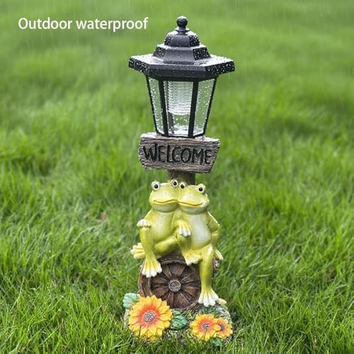 Solar Frog Garden Decor,Frog Solar Lights Outdoor Garden Statue - Image 5