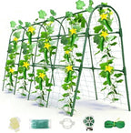 Cucumber Trellis for Raised Bed, U-Shape Garden Arch Metal Support for Climbing Plants, Metal Arch Plant Support Vegetables Trellis, Plant Support for Vine(Green, 63 * 30 * 47inch(L*W*H)) by Laodier