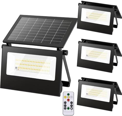 Solar Motion Sensor Light Outdoor, 3 Mode IP66 Waterproof Wall light, 4Pack by CowySunPremiumCollection