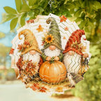 10 Inch Fall Pumpkins Wind Spinner for Yard and Garden, Thanksgiving Autumn Gnomes Maple Leaves Hanging Ornaments Outdoor 3D Kinetic Wind Sculpture Spinners Indoor Outdoor Patio Décor Ornaments Gift - Image 2