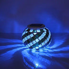 Mosaic Solar Light,MUEQU Outdoor Table Lamps Waterproof Solar Glass Ball LED Garden Lights Color Changing Solar Table Lantern for Patio,Party,Yard,Outdoor/Indoor Decorations Presents (Yellow&Blue) - Image 6