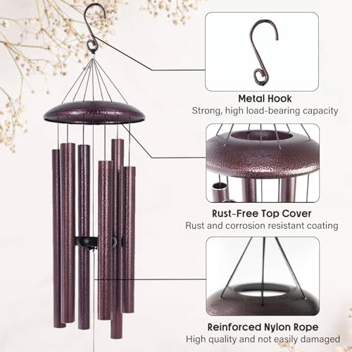 Personalized Butterfly&Dandelion Wind Chimes Memorial Mom Dad - Image 3