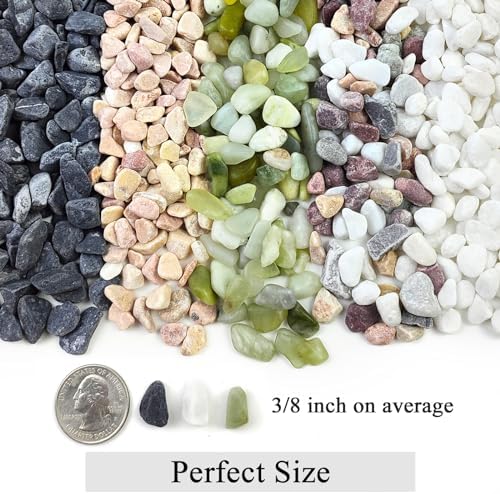 FANTIAN 10 lbs Black Pea Gravel for Landscaping, 3/8 Inch Black Stones - Image 2
