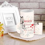 Mother's Day Gifts Flameless Candles Set of 2 Battery Powered Pillar Candles with Timer Remote Butterfly Mom's Tolerance is Gone Funny Print - Image 3