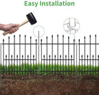 Decorative Garden Fence Outdoor - 40in(H) x 14.5Ft(L) Heavy Duty Metal Garden Decor Fencing Border Animal Barrier No Dig Rustproof for Rabbit Dog Yard & Patio Flower Bed (6 Panels + 7 Stakes) - Image 5