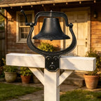 17'' Large Cast Iron Dinner Bell, Farmhouse Hanging Bell for Outdoor Use - Image 3