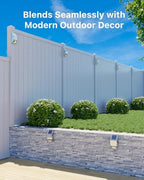 4 Pack Warm White Solar Fence Lights, Silver Stainless Steel Shell - Image 4