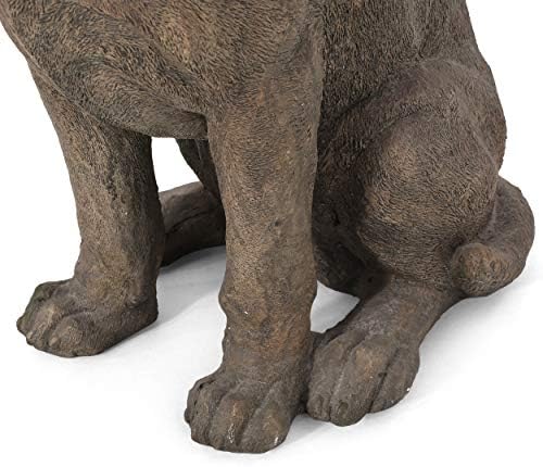 Unknown1 Outdoor Cast Stone Dog Garden Statue Brown Modern Contemporary Finish - Image 4